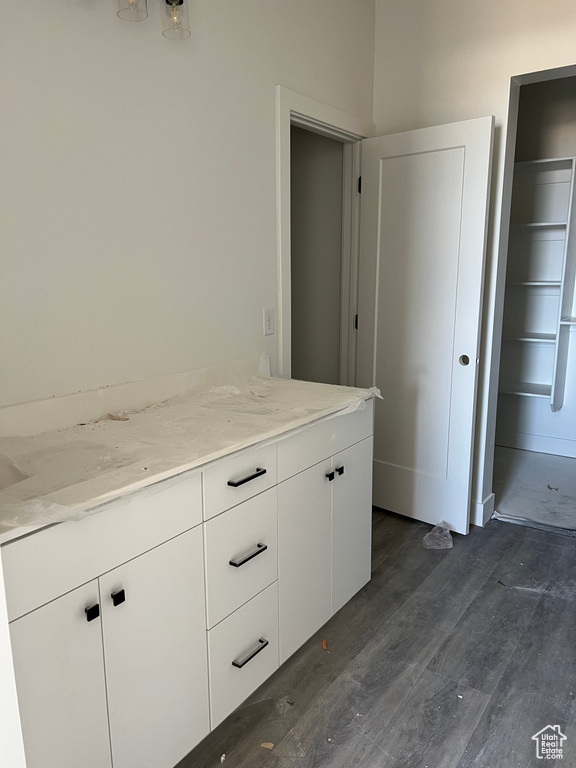 Bathroom with wood finished floors