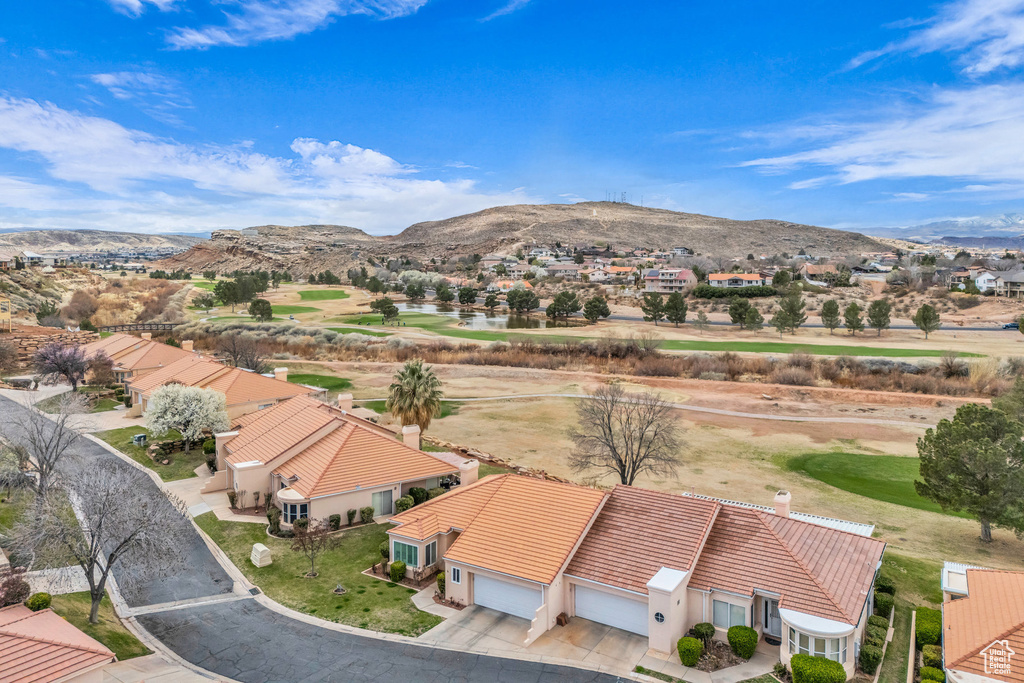 Bird's eye view featuring a mountain view