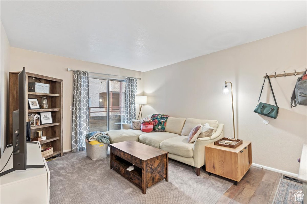 Living room featuring baseboards