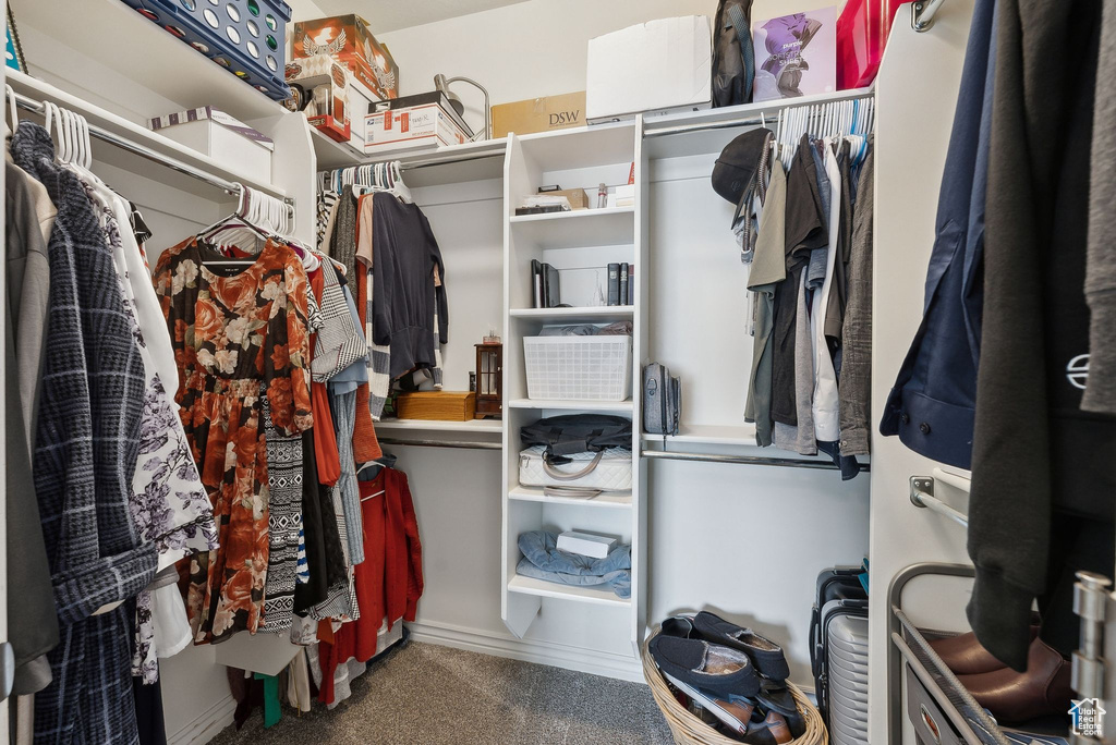 View of walk in closet