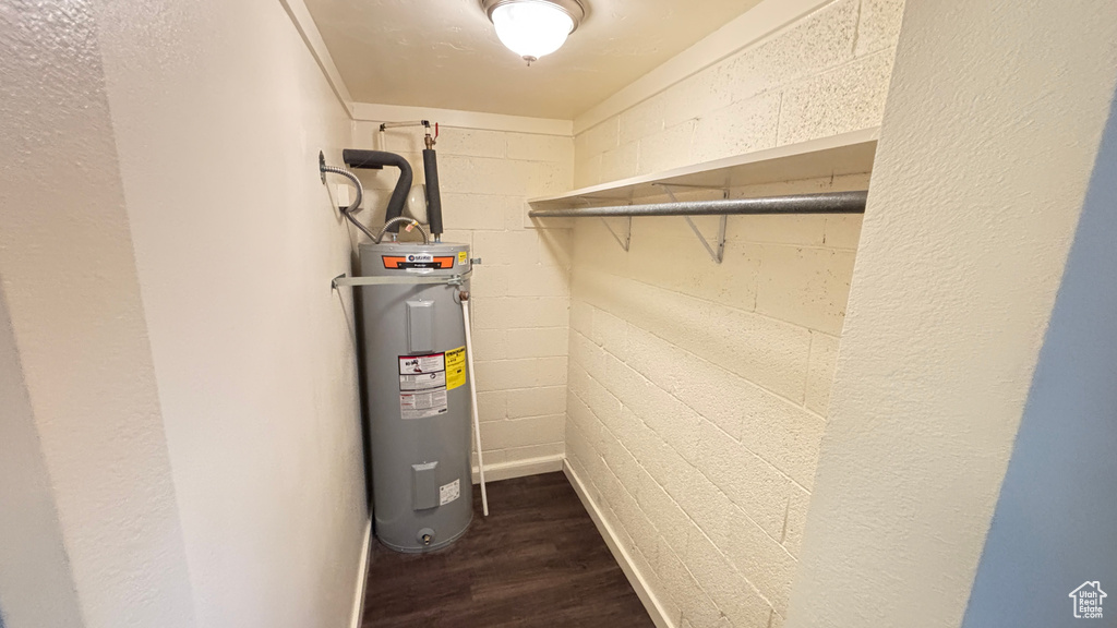 Utility room with electric water heater
