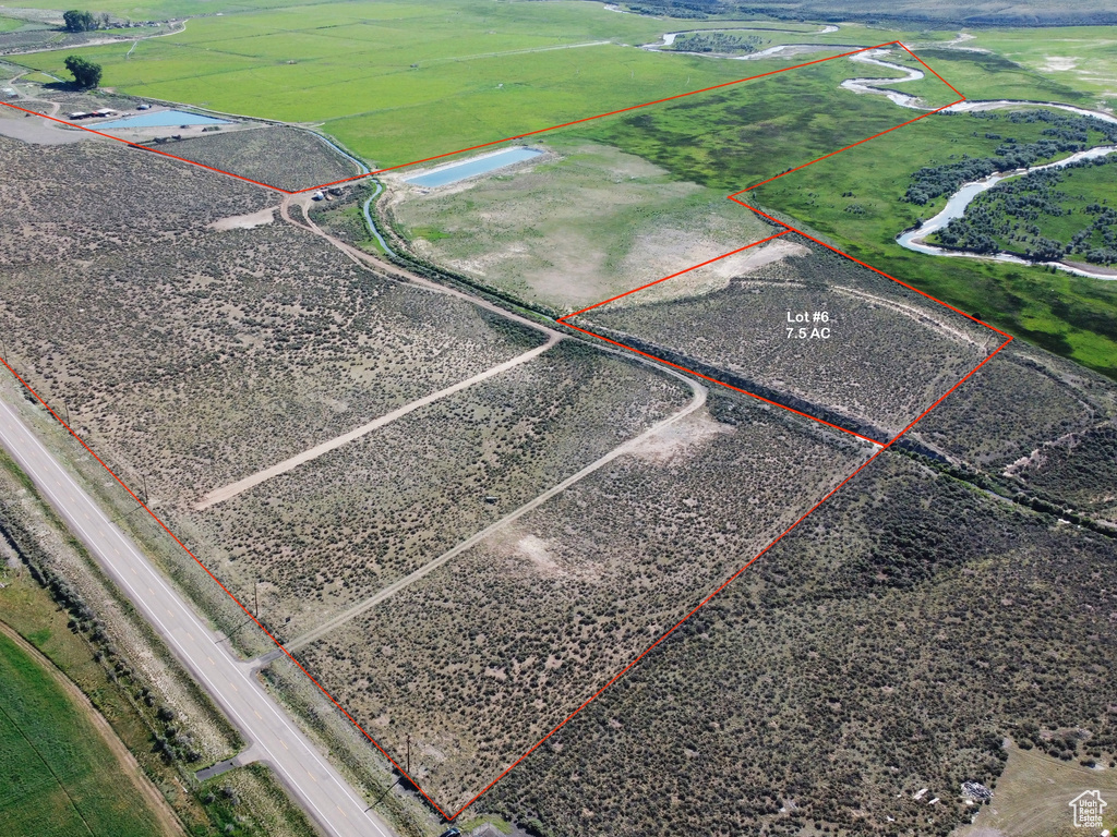 View of rural area with property parcel outlined
