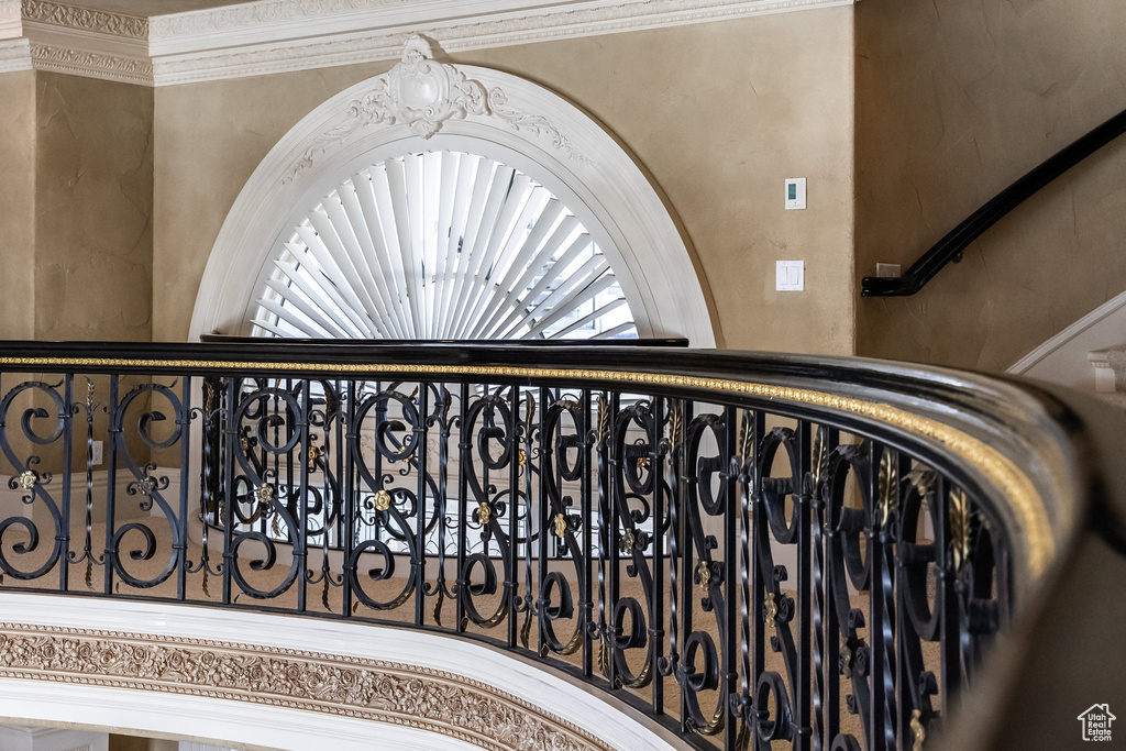 Staircase with ornamental molding