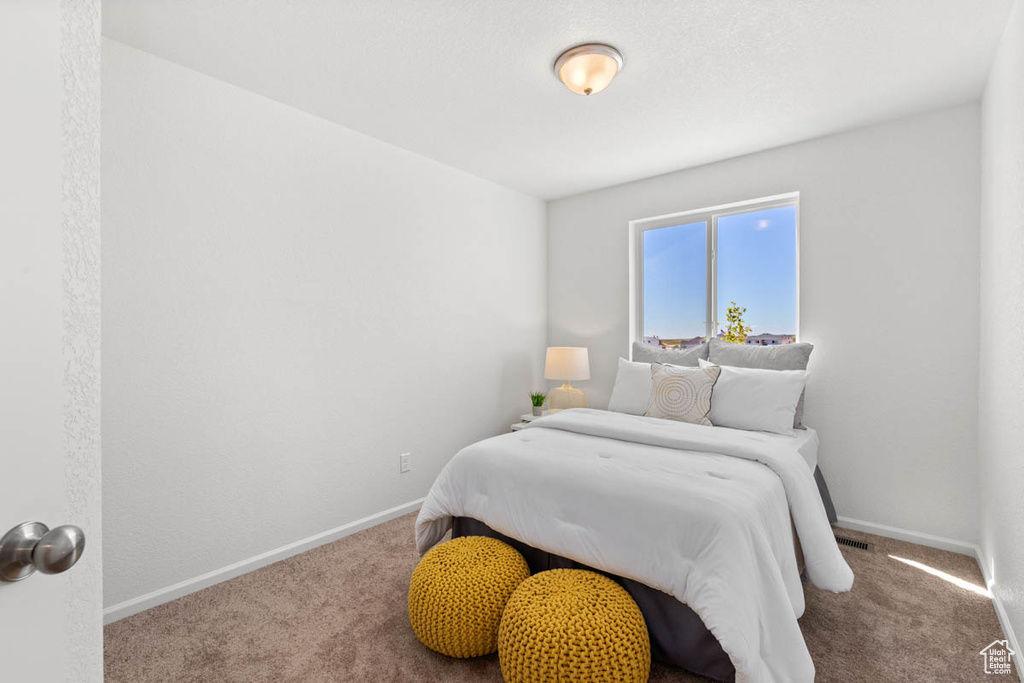 Bedroom featuring baseboards and carpet floors