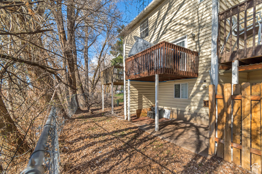 Exterior space with a deck