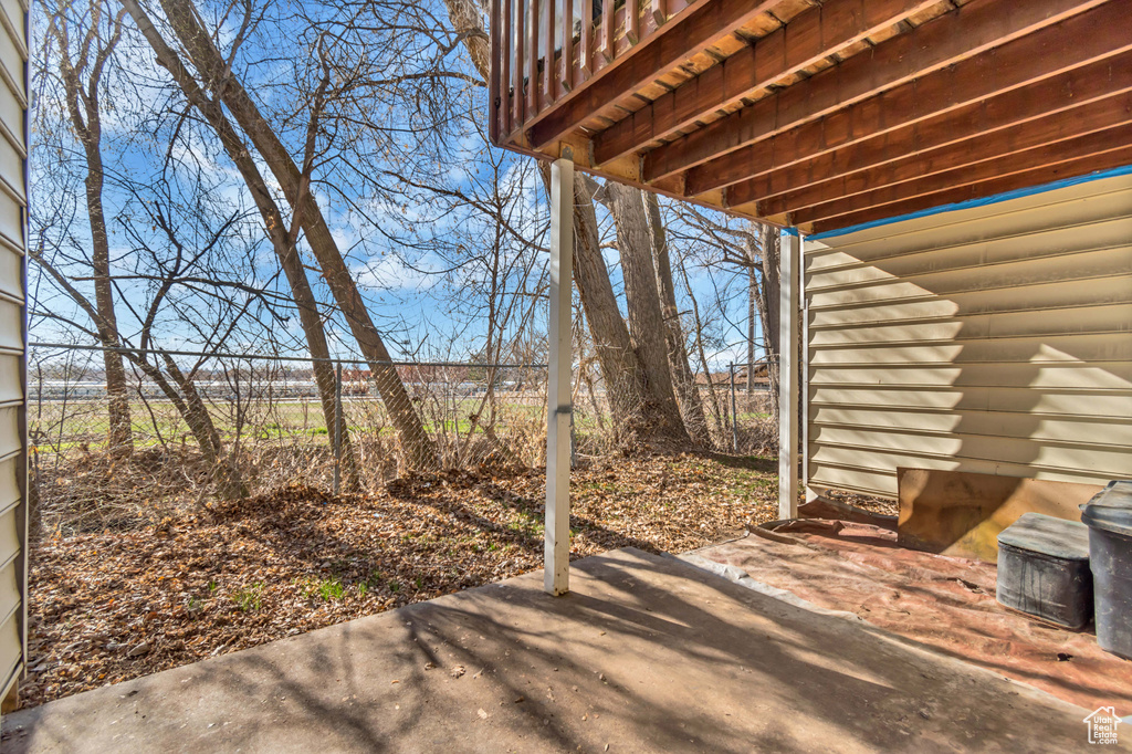 View of patio / terrace featuring fence