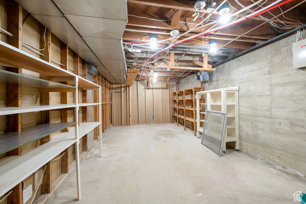 View of unfinished basement