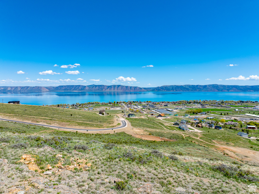 Water view featuring mountains