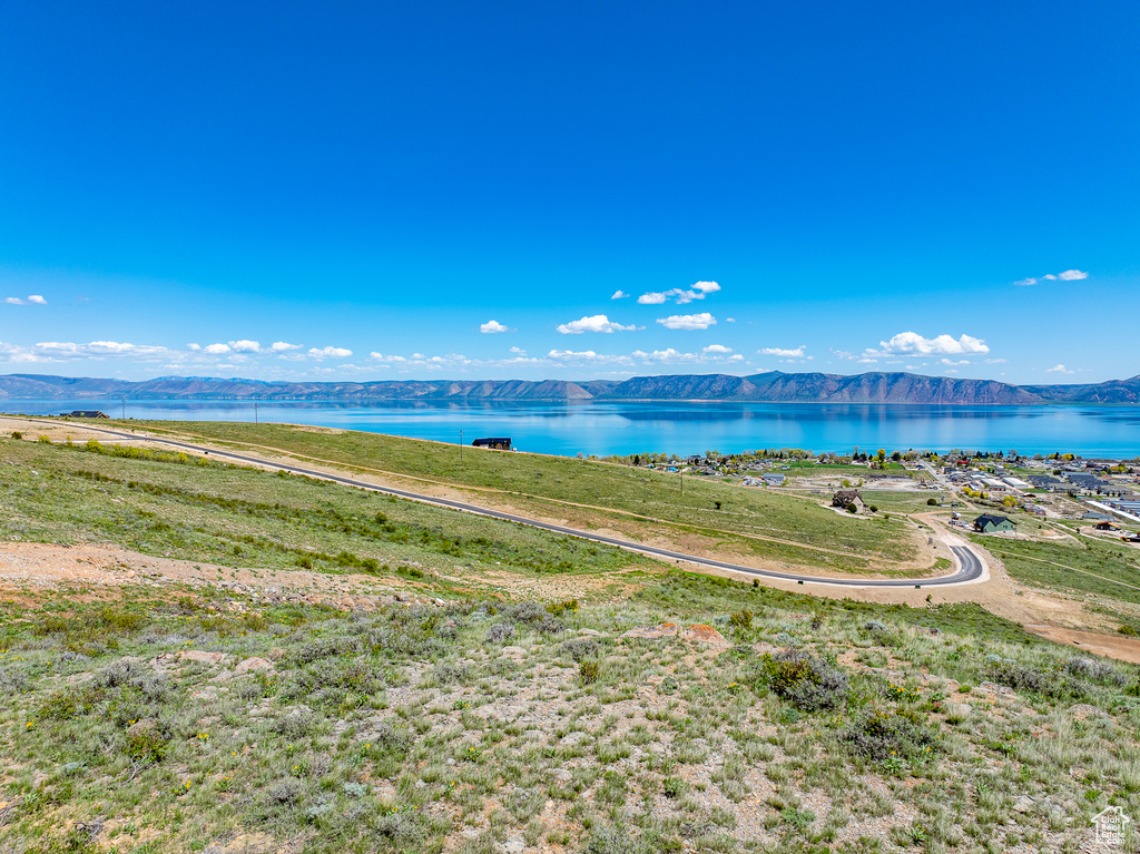 Water view featuring a mountainous background