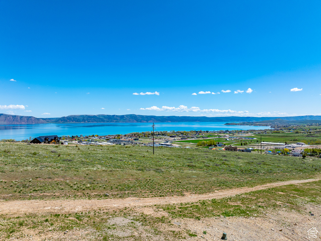 Water view featuring a mountainous background