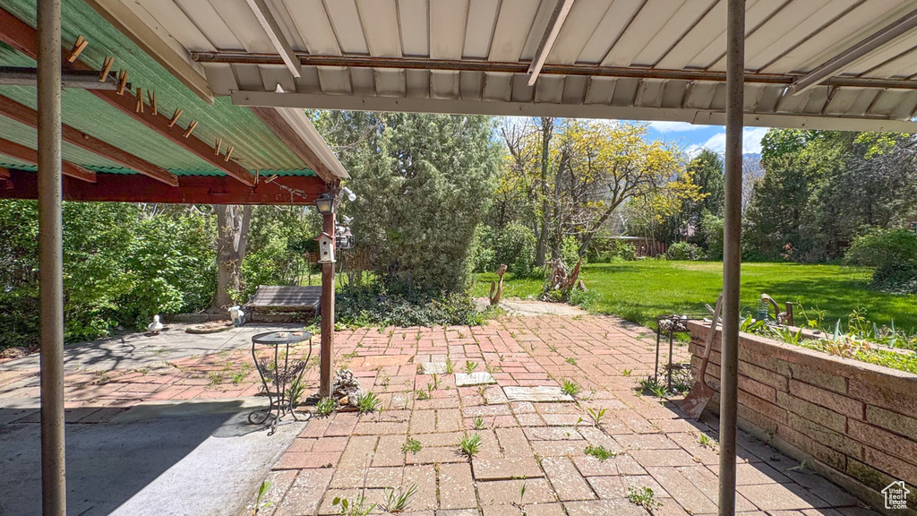 View of patio / terrace with view of scattered trees