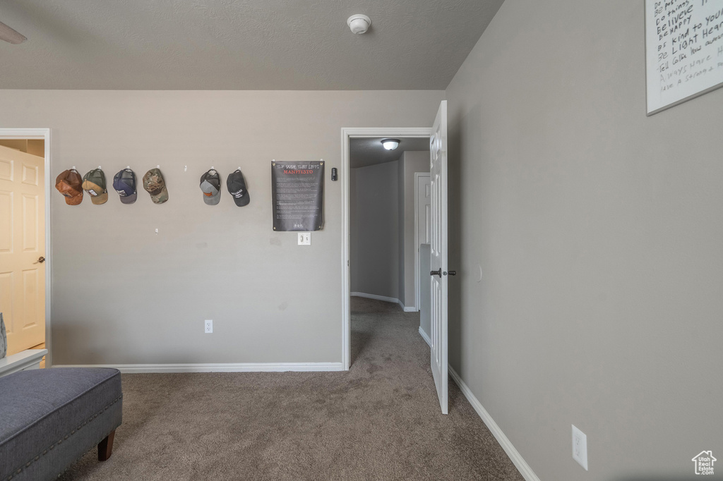 Interior space with carpet and baseboards