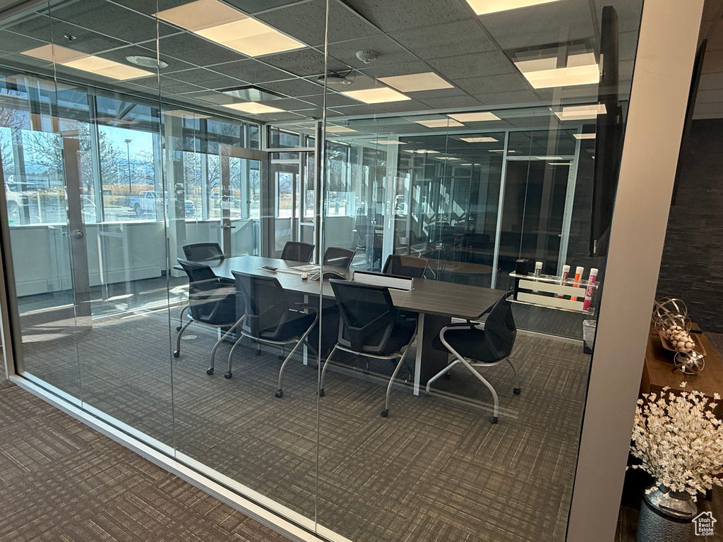 Interior space with a drop ceiling