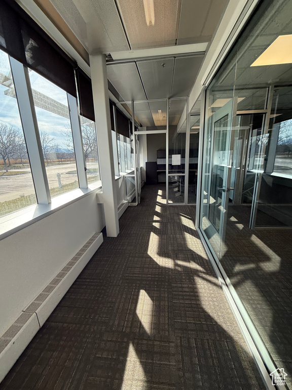 Interior space with a baseboard heating unit