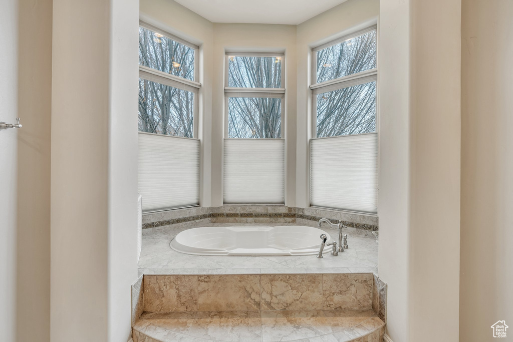 Bathroom featuring a garden tub