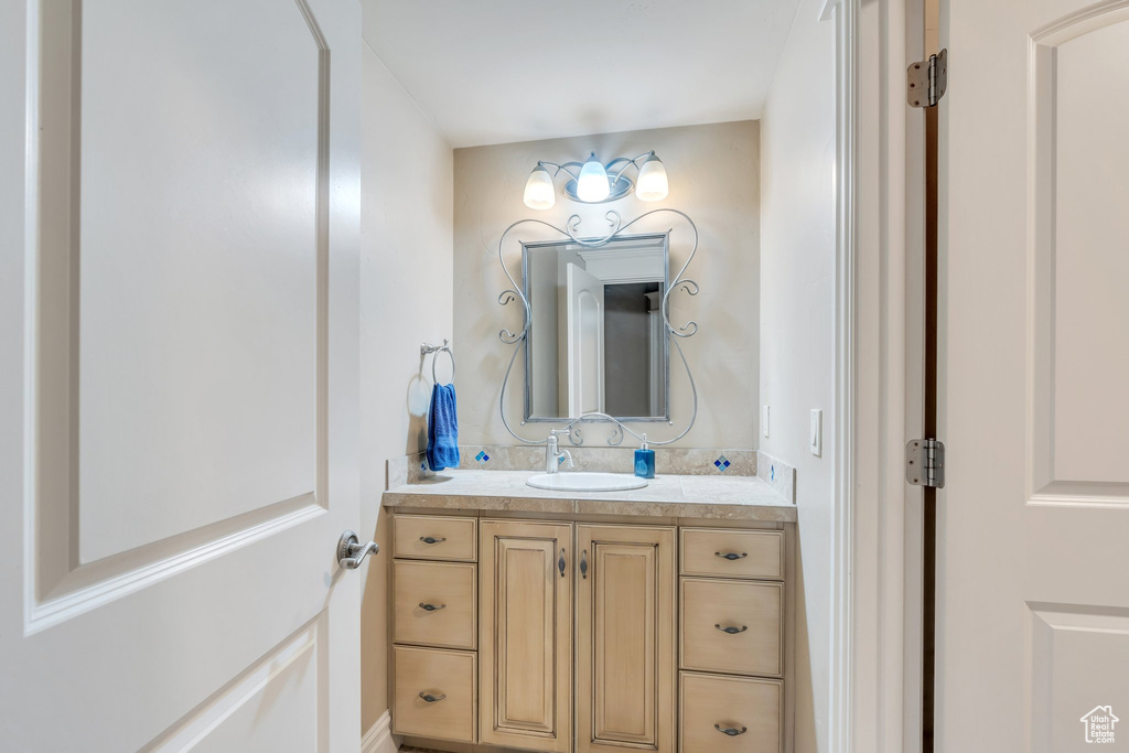 Bathroom featuring vanity