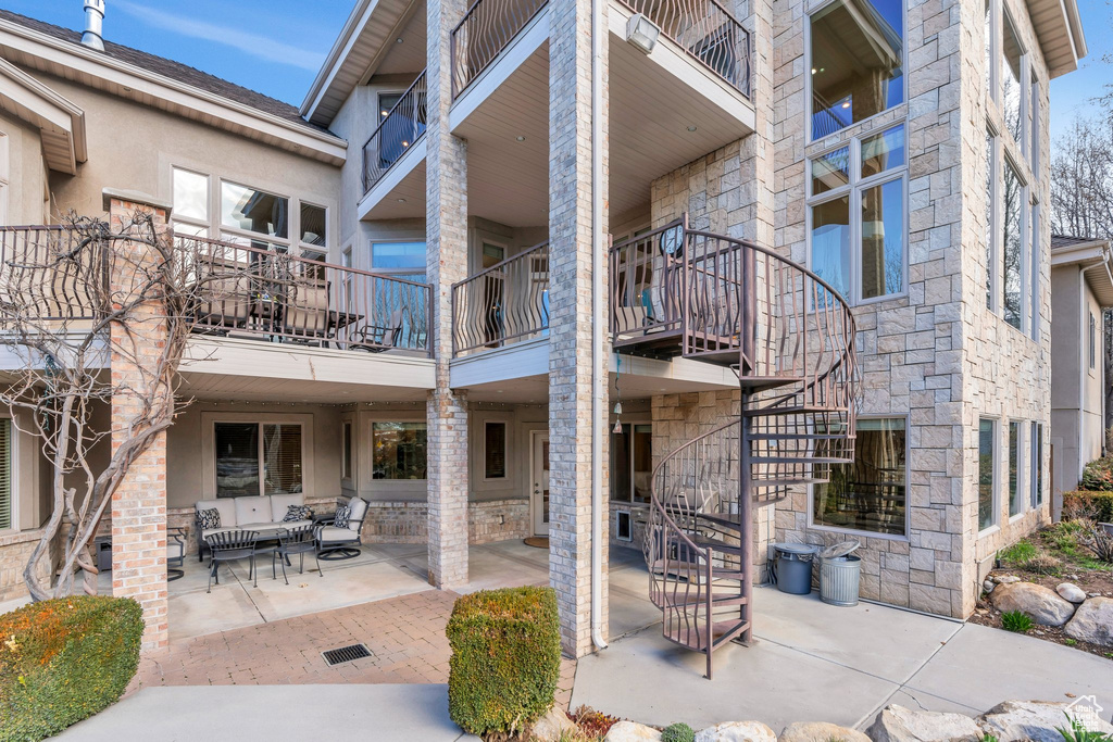 Exterior space with stairway
