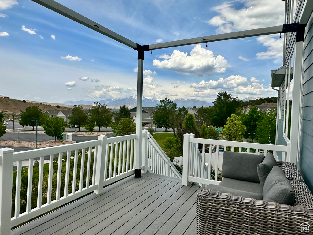 Deck with a mountain view
