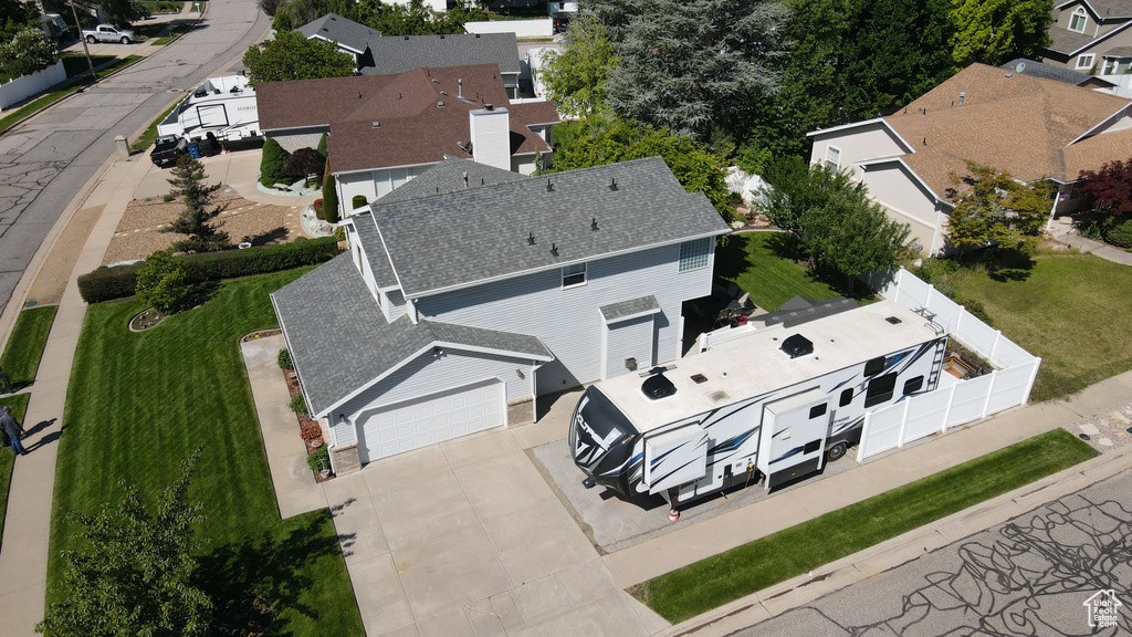 Aerial view of residential area