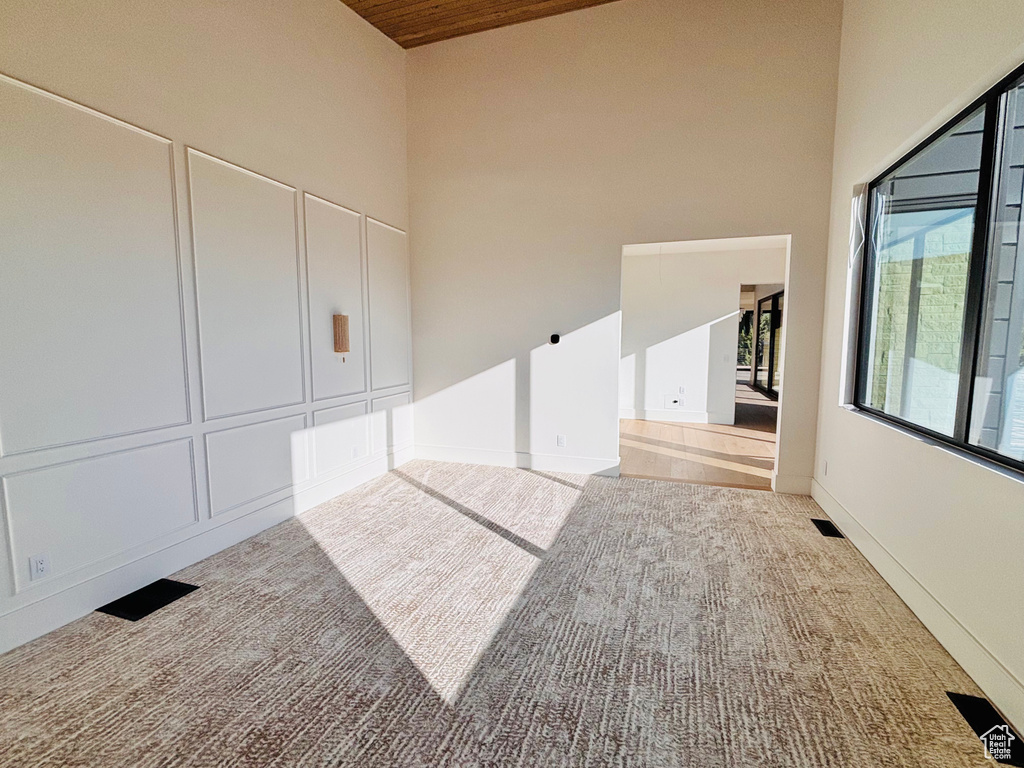 Spare room with a high ceiling