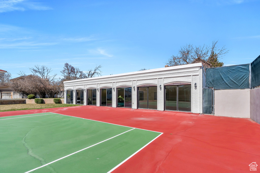 View of tennis court