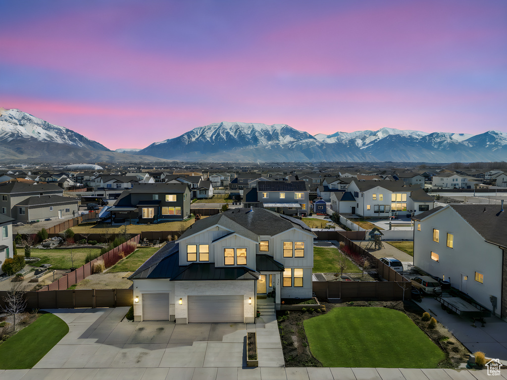 Mountain view with a residential view