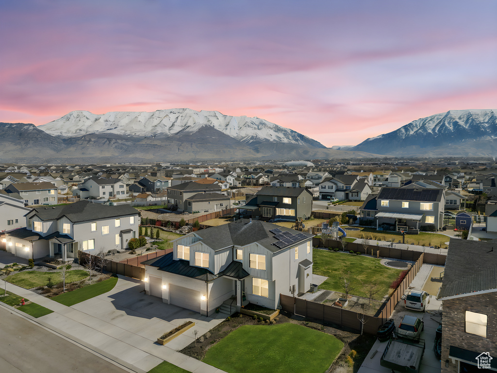 View of mountain feature with a residential view