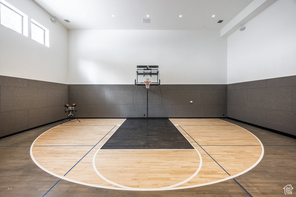 View of basketball court with basketball court