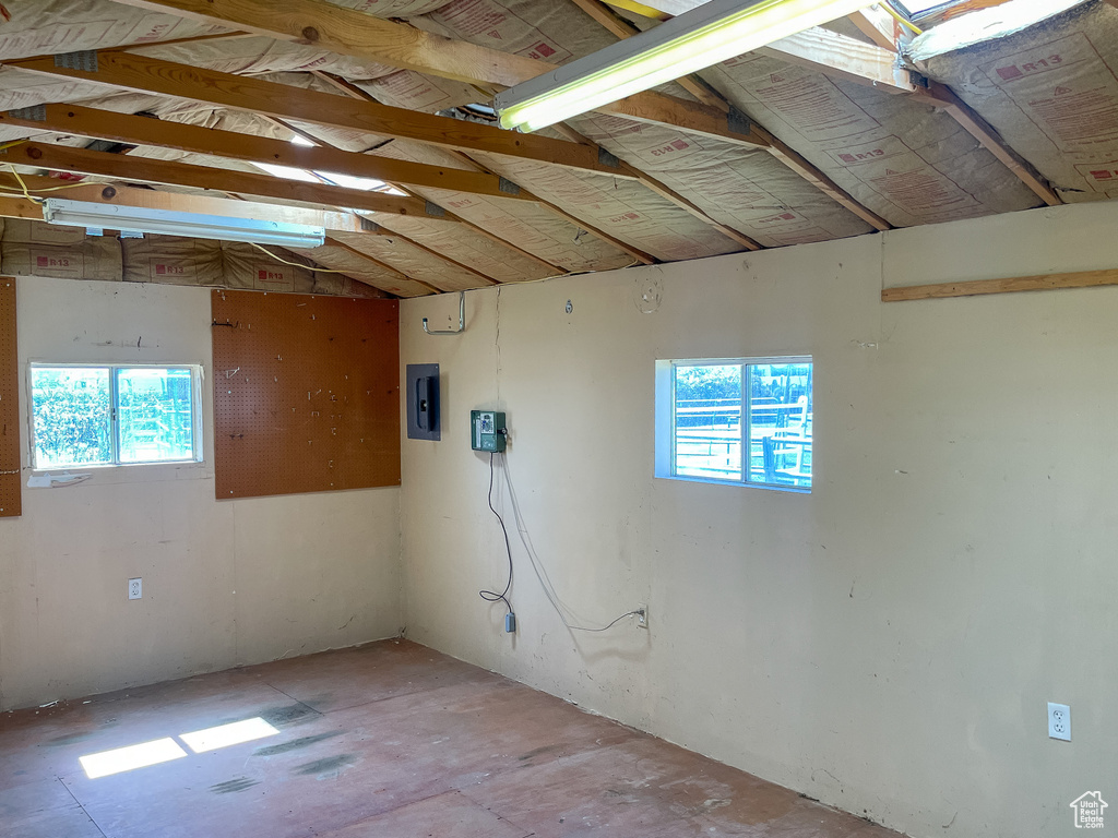 Empty room with electric panel
