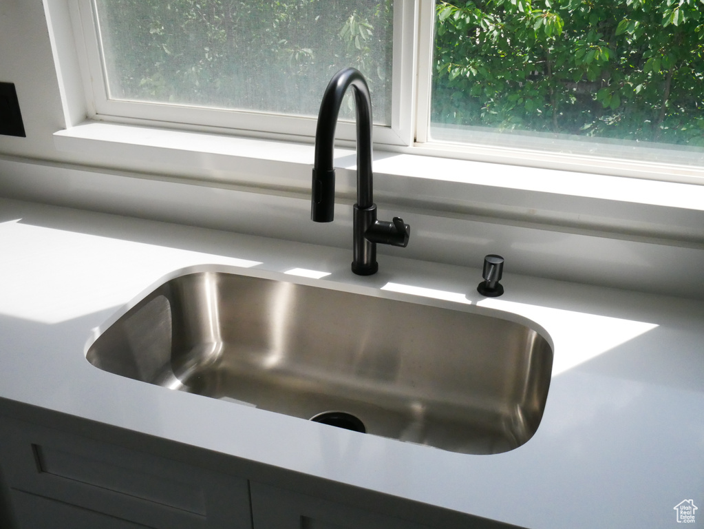Kitchen view of a sink