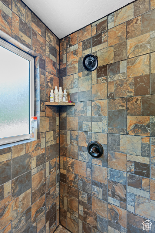 Full bathroom with tiled shower