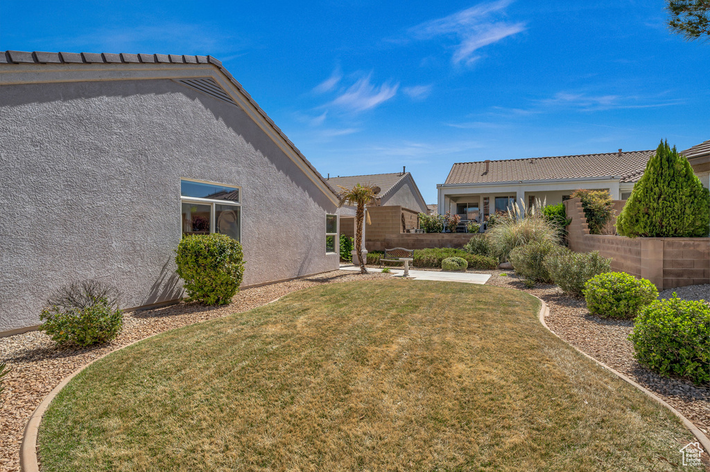 View of yard featuring a patio