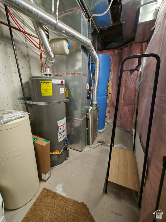 Utilities with strapped water heater