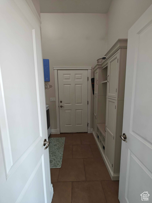 Mudroom featuring tile patterned flooring