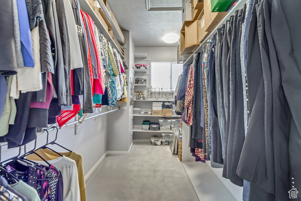 Walk in closet with attic access