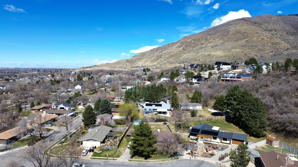 Bird\'s eye view featuring a mountain view and a residential view