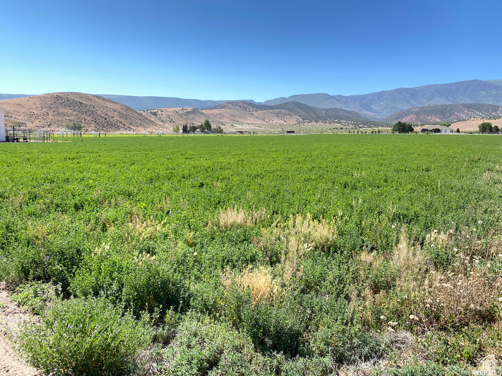 Property view of mountains with a rural view