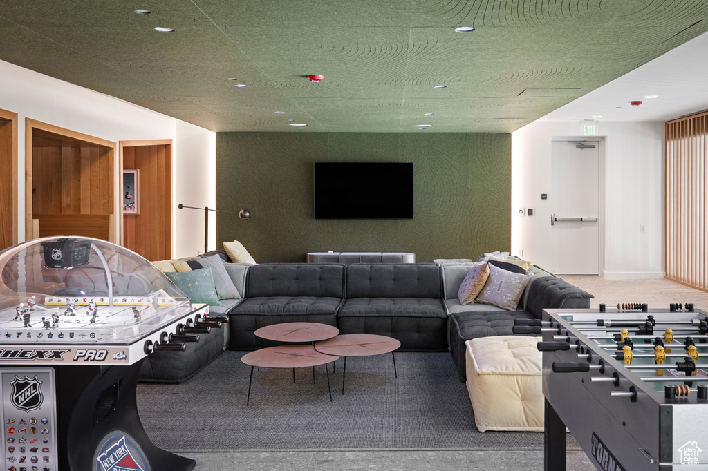 Living room featuring recessed lighting
