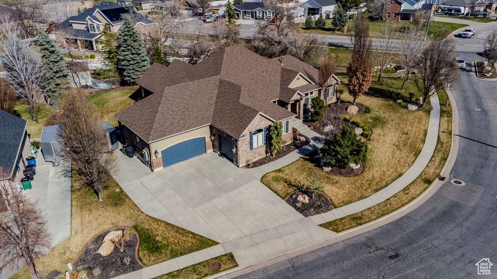 Aerial view with a residential view
