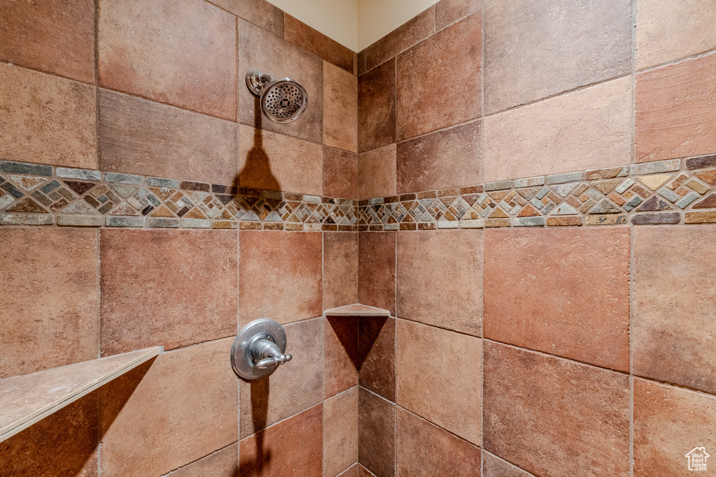 Details with a tile shower