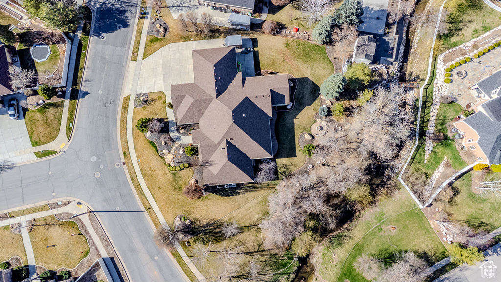 Aerial view with a residential view