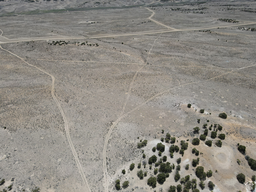Aerial view with a desert view and a rural view