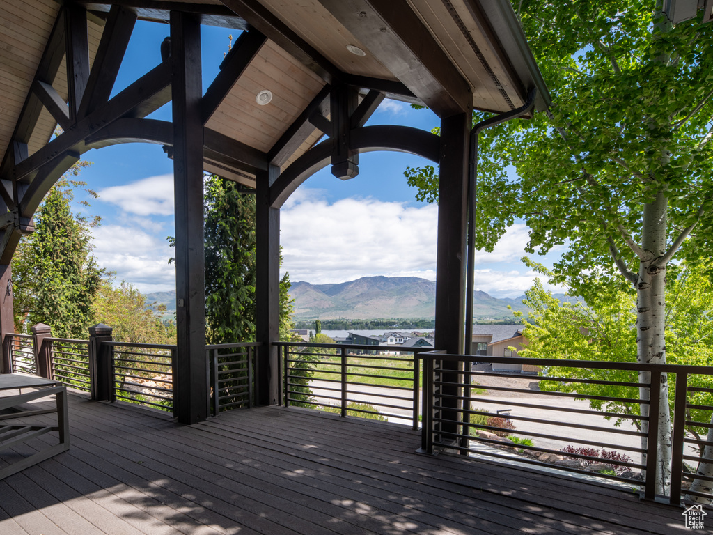 Deck with a mountain view