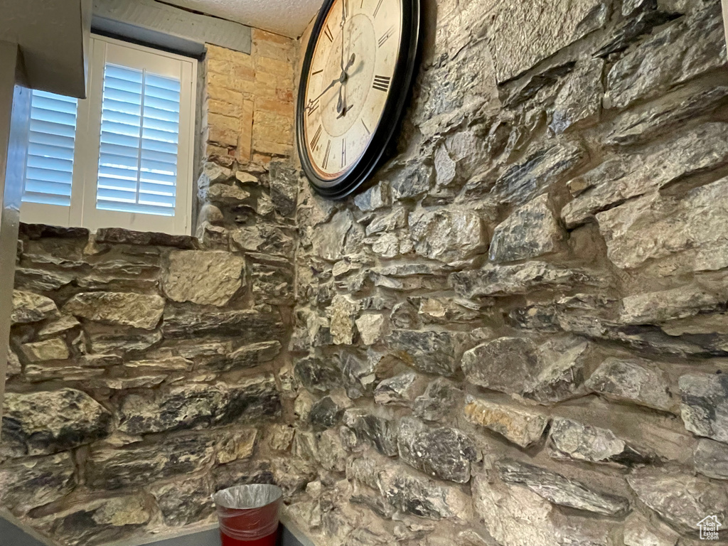 Interior details with a textured ceiling