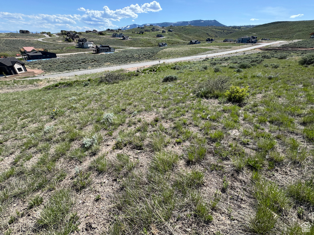 View of mountain background with rural landscape