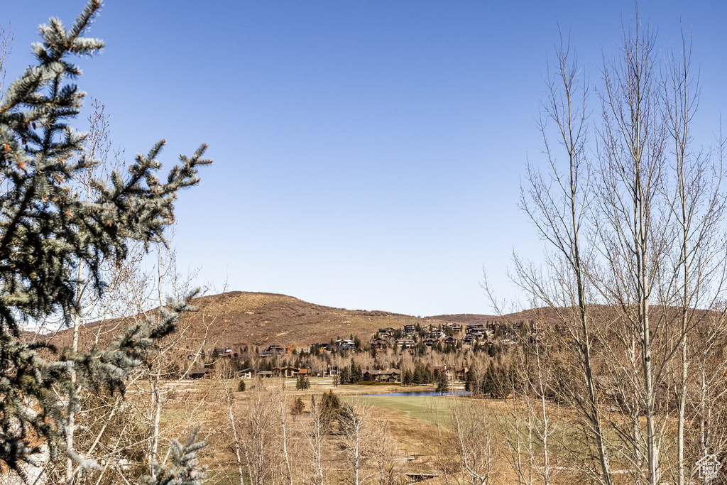 View of mountain feature featuring a water view