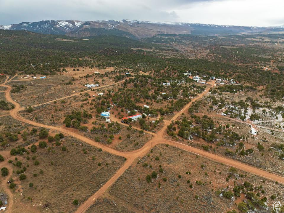 Drone / aerial view with a mountain view and a rural view