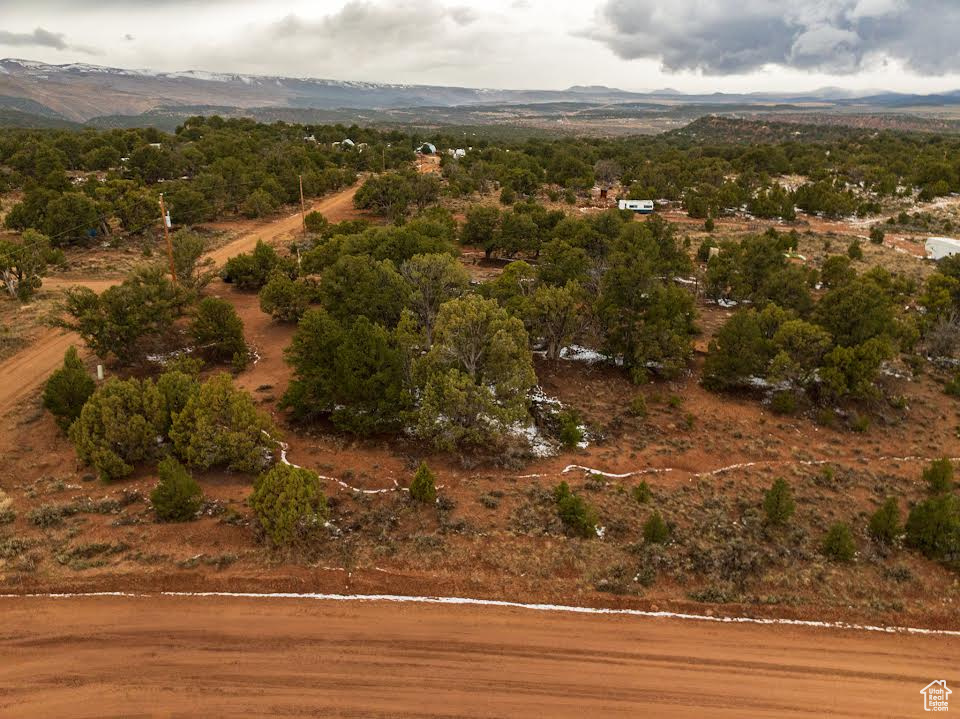 Bird\'s eye view featuring a mountain view