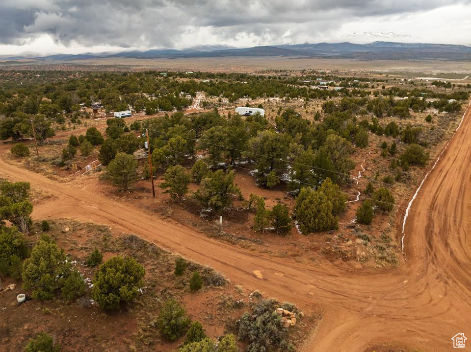 Bird\'s eye view with a mountain view