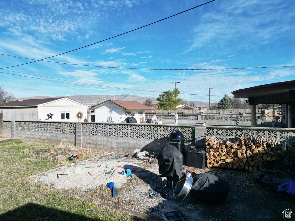 View of yard with fence